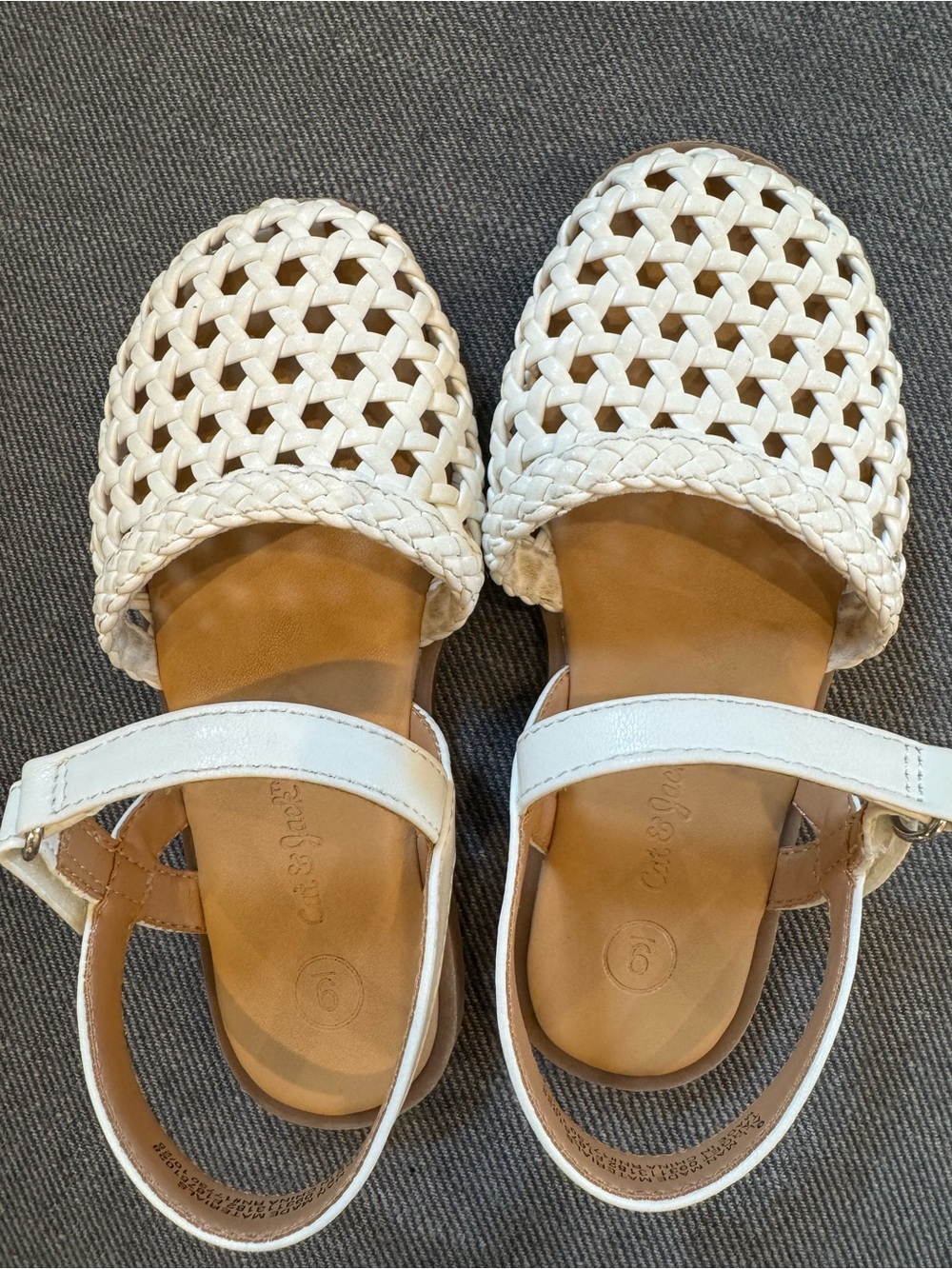 Cat & Jack White Woven Sandals 9t